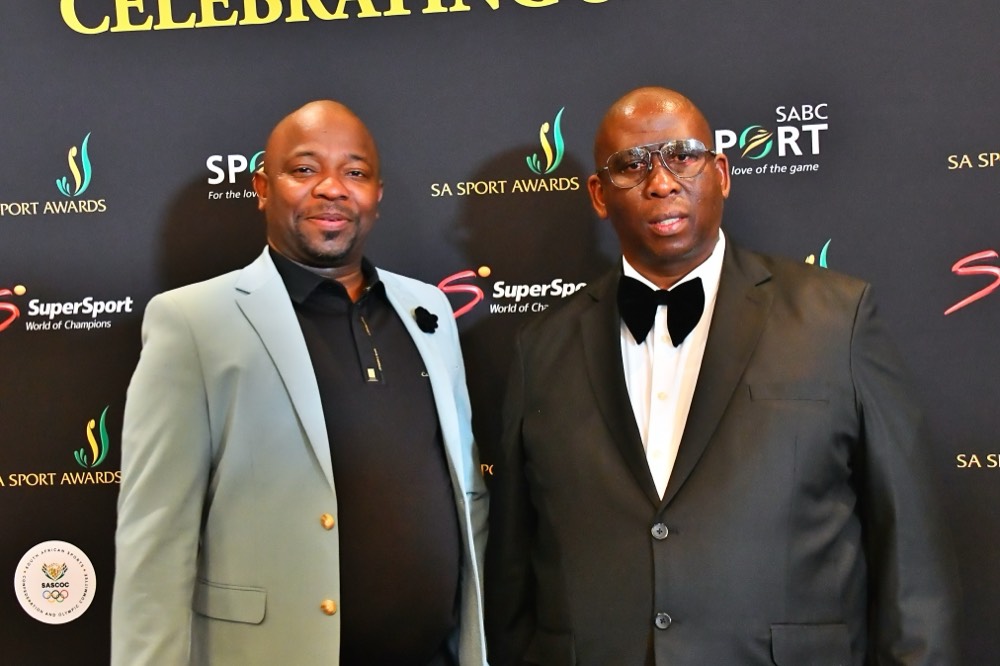 On stage at the SA Sport Awards